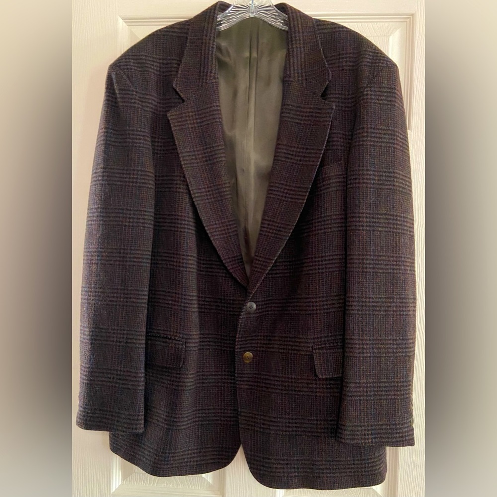 Woolrich Wool Tweed Check Sport Coat Blazer (L) Men’s 44R Made In USA